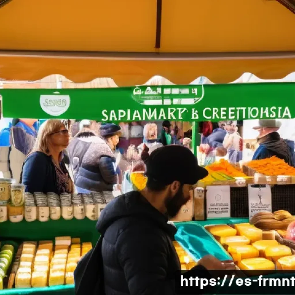 발효식품에 대한 소비자 인식 조사 - A vibrant Spanish farmer’s market scene showcasing a variety of artisanal fermented foods such as lo...