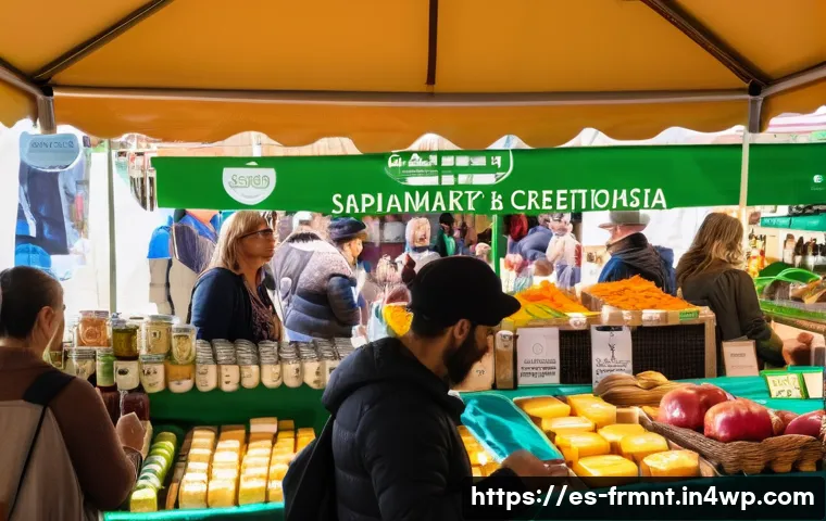 발효식품에 대한 소비자 인식 조사 - A vibrant Spanish farmer’s market scene showcasing a variety of artisanal fermented foods such as lo...